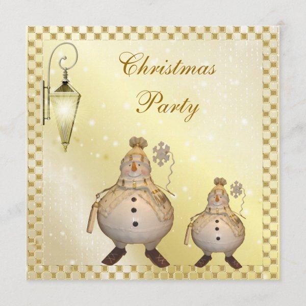 Cute & Classy Snowman Christmas Party Invitation