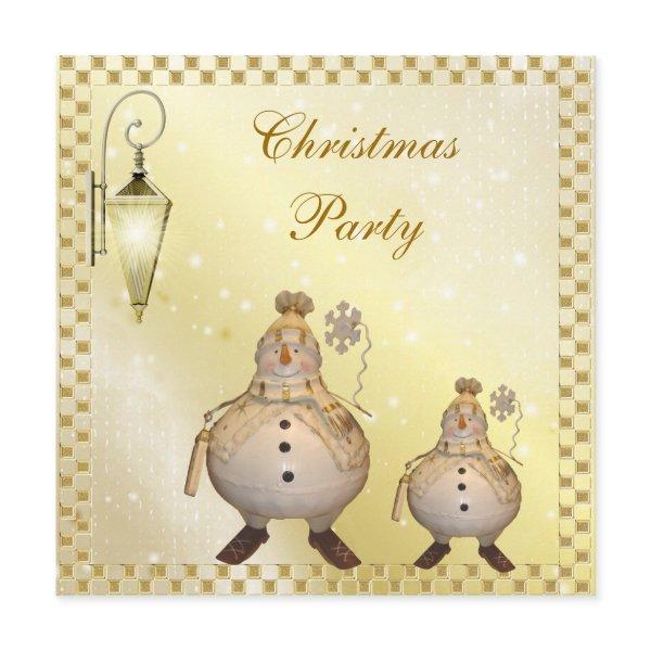 Cute & Classy Snowman Christmas Party Invitation