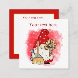 cute cleaning business add text gnome note card