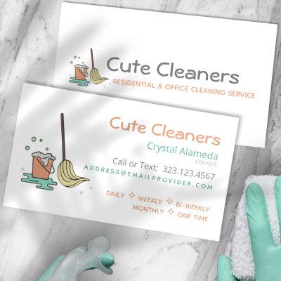 Cute Cleaning Service Mop + Bucket