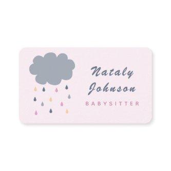 Cute Cloud & Colorful Rain Babysitter Minimalist