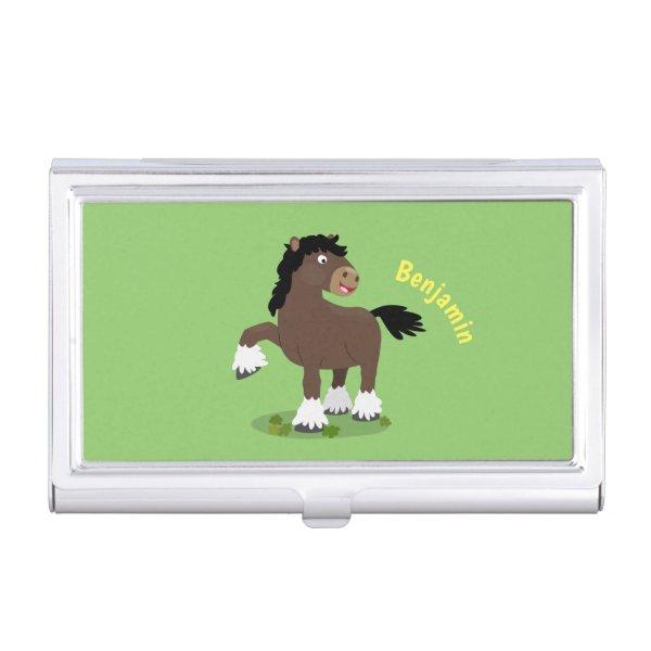Cute Clydesdale draught horse cartoon illustration  Case