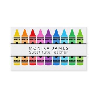 Cute Colorful Crayon Substitute Teacher