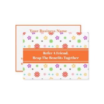 Cute Colorful Flora Seamless Pattern Referral Card