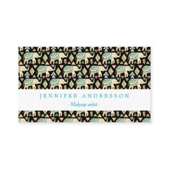 Cute colorful indian elephants pattern