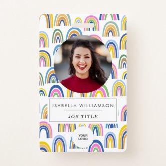 Cute Colorful Rainbow Employee Photo ID  Badge