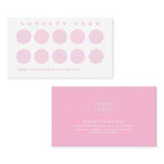 Cute Cotton Candy Pink Stripe Reward Program  Loyalty Card