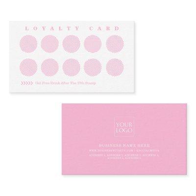 Cute Cotton Candy Pink Stripe Reward Program  Loyalty Card