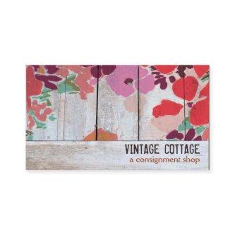 Cute Country Floral Wood Art Consignment Boutique