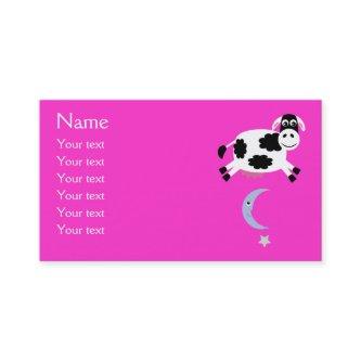 Cute Cow Jumped Over The Moon Pink Custom