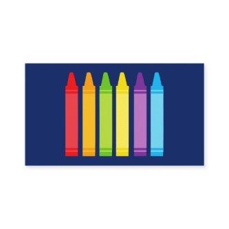 Cute Crayon Elementary Teacher Custom Contact Info