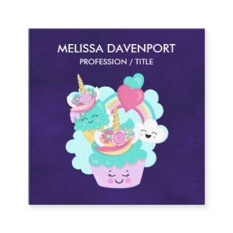 Cute Cupcake and Happy Ice Cream Square