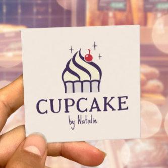 Cute Cupcake Pastry Chef Homemade Bakery  Square