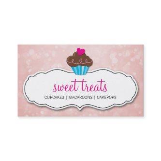 CUTE CUPCAKE whimsical bokeh pattern pink coral