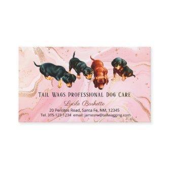 Cute Dachshund Puppies Dog Care Pink Gold Agate