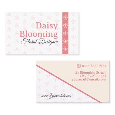 Cute Daisy Pattern Pastel Cream White Pink Florist