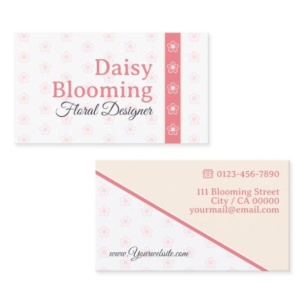 Cute Daisy Pattern Pastel Cream White Pink Florist