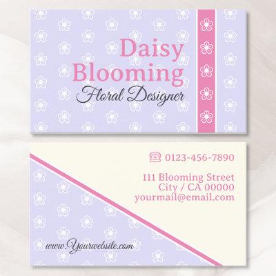 Cute Daisy Pattern Pastel Light Lilac Pink Florist
