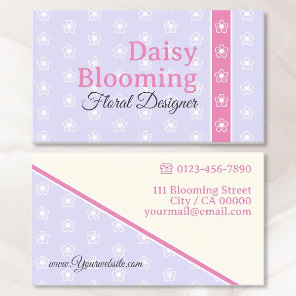 Cute Daisy Pattern Pastel Light Lilac Pink Florist