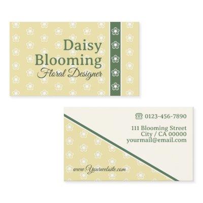 Cute Daisy Pattern Pastel Yellow Green Florist