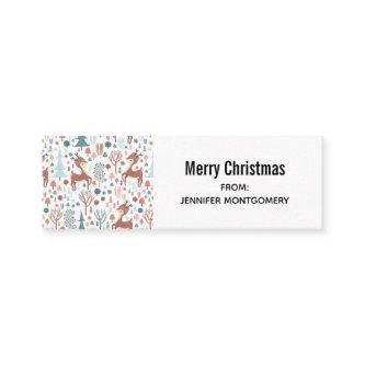 Cute Deer in Whimsical Forest Pattern Christmas Mini