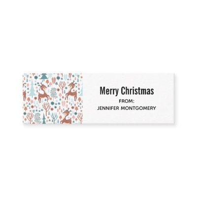 Cute Deer in Whimsical Forest Pattern Christmas Mini