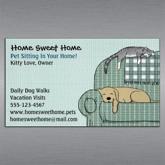 Cute Dog and Cat Pet Sitting Animal Care Services  Magnet