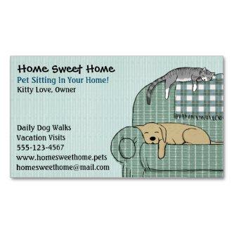 Cute Dog and Cat Pet Sitting Animal Care Services  Magnet