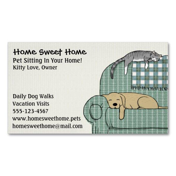 Cute Dog and Cat Pet Sitting Animal Care Services Magnetic