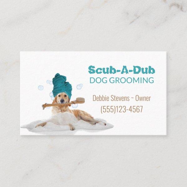 Cute Dog In a Towel Pet Grooming Service