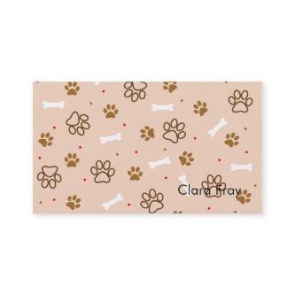 Cute dog pattern with paws bones tiny polka dots