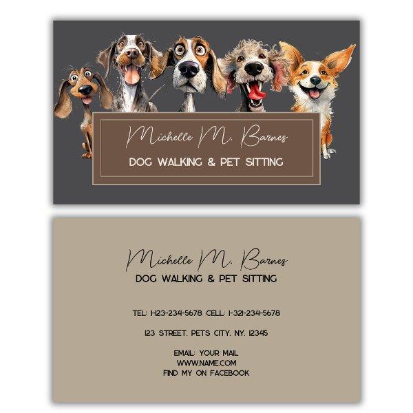 Cute Dog Puppy Walker Groomer Grey Professional