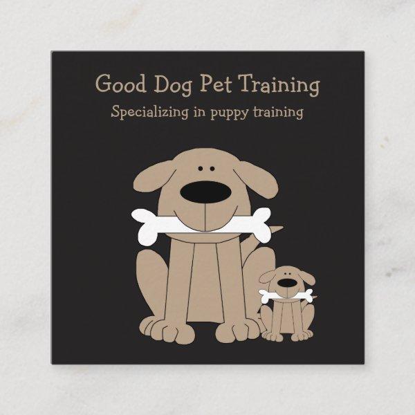 Cute Dog Training Businesscards Square