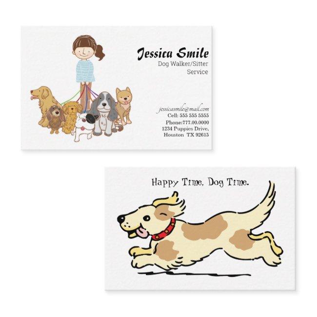Cute Dog Walker Pet Sitter