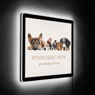 Cute Dogs Grooming Service  LED Sign