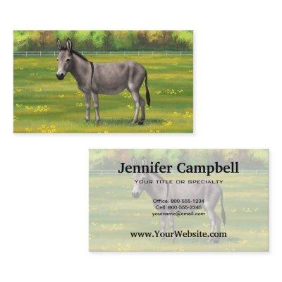 Cute Donkey Gray Burro In Pasture