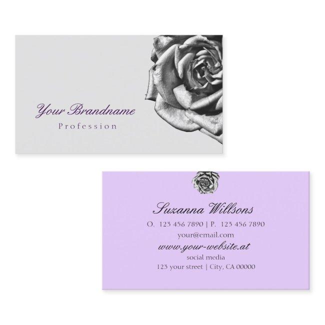 Cute Drawn Rose Plain Gray Lilac Simple