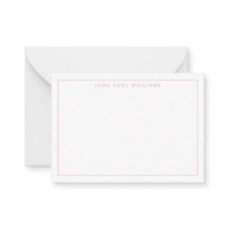 Cute Dusty Pink Professional Simple Thin Border Note Card