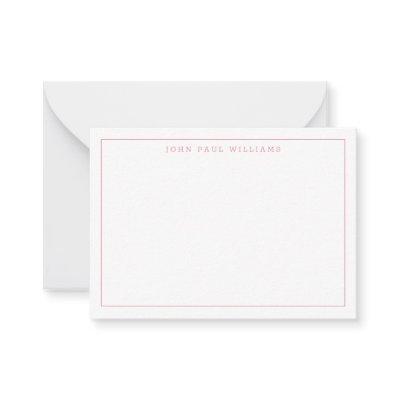 Cute Dusty Pink Professional Simple Thin Border Note Card