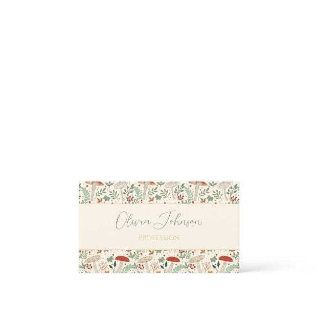 Cute Fall Mushrooms and Leaves Illustration