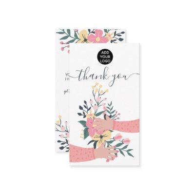 Cute floral bunch arms illustration thank you