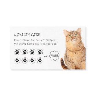Cute Fluffy Orange Cat Pet Shop Loyalty Cards