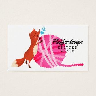 Cute fox yarn knitting crochet homespun