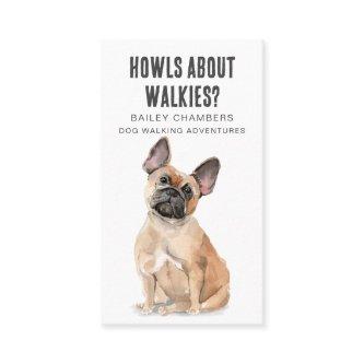 Cute French Bull Dog Watercolor Dog Walker