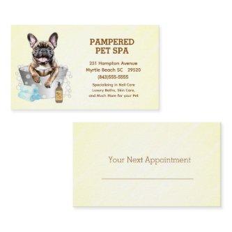 Cute French Bulldog Pet Groomer Spa Appointment