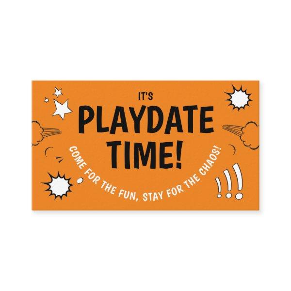 Cute Fun Orange Playdate Mom Friends Calling