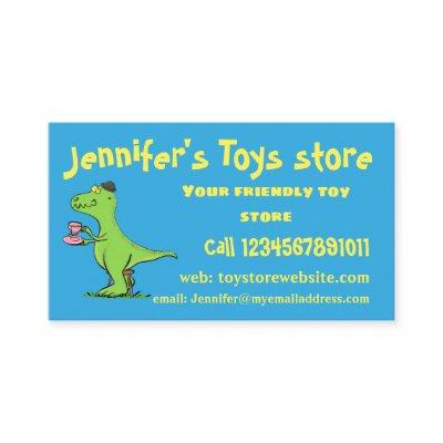 Cute funny green t rex dinosaur cartoon