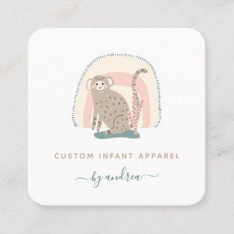 Cute Funny Monkey Rainbow Whimsical Baby Boutique  Square