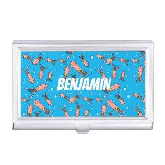 Cute funny pink squid cartoon pattern  case