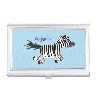 Cute funny zebra running cartoon illustration  case